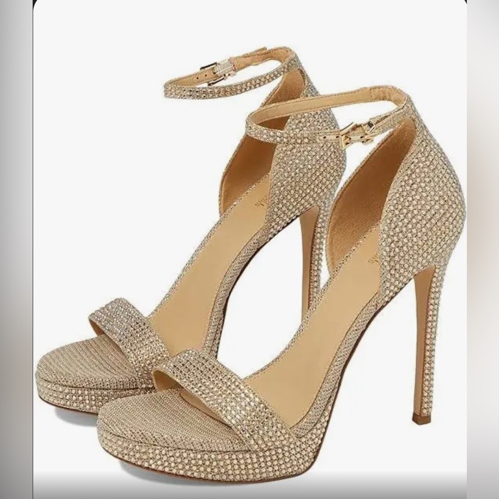 Michael Kors Women's Jordan Embellished Almond Toe Platform Heels